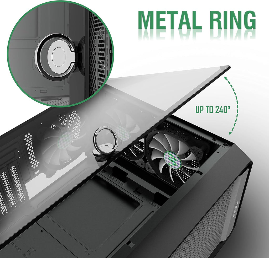 ATX PC Case with 6pcs ARGB Fans, Type-C Port, Mesh Front Panel, Tempered Glass Side Door M77591