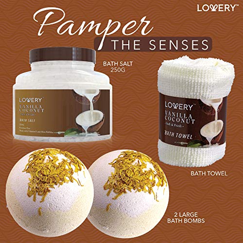 9 Piece Vanilla Coconut Home Spa Gift Basket S4649
