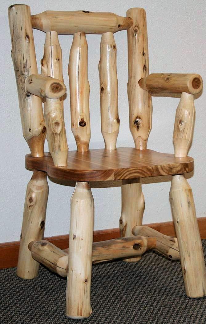 White Cedar Log Arm Chair G4753