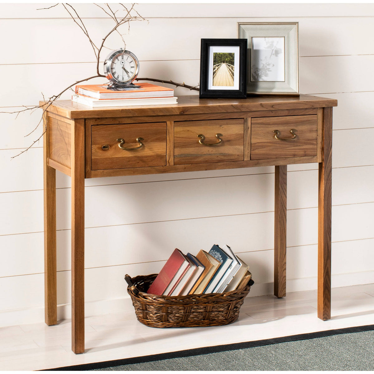 Oak Console with Storage Drawers A66221