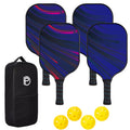 Wood Pickleball Paddles Set of 4 with Mesh Bag C2758
