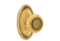 French Antique Brass Finish Passage Knob with Oval Rose J398