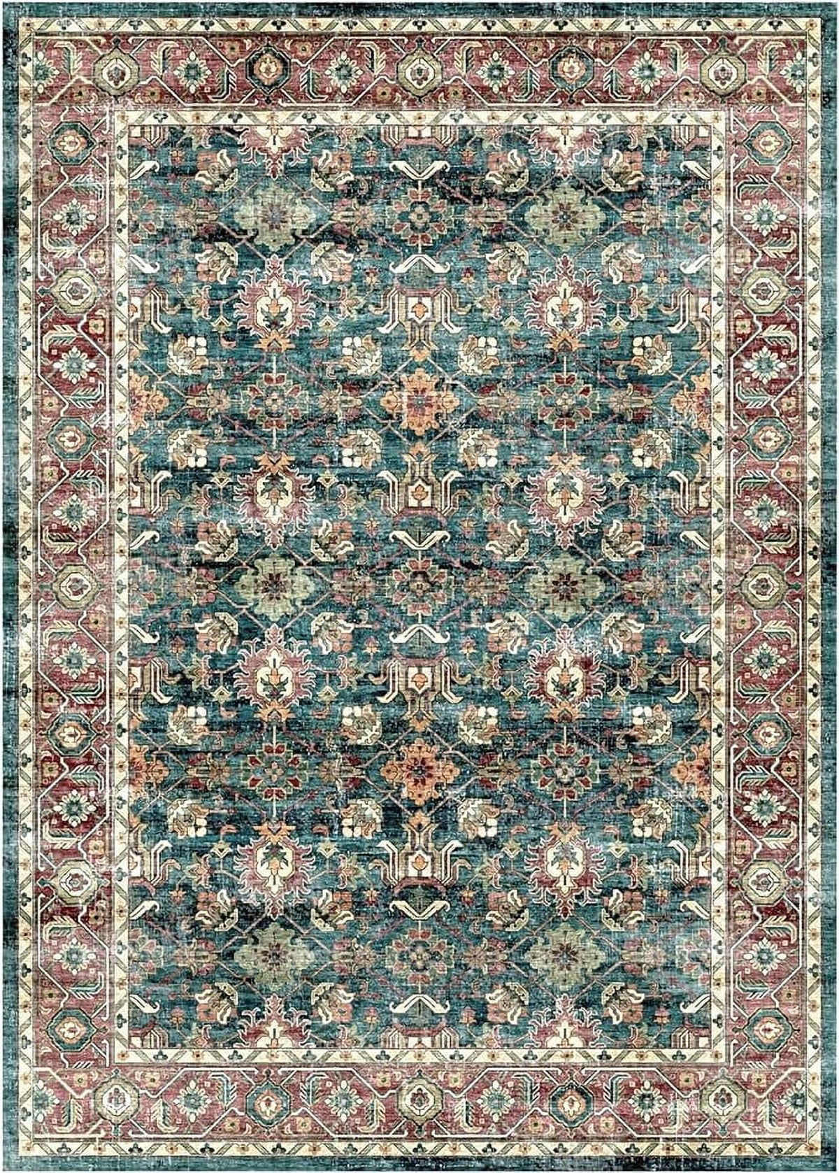 Washable Vintage Area Rug 3' x 5' N16929