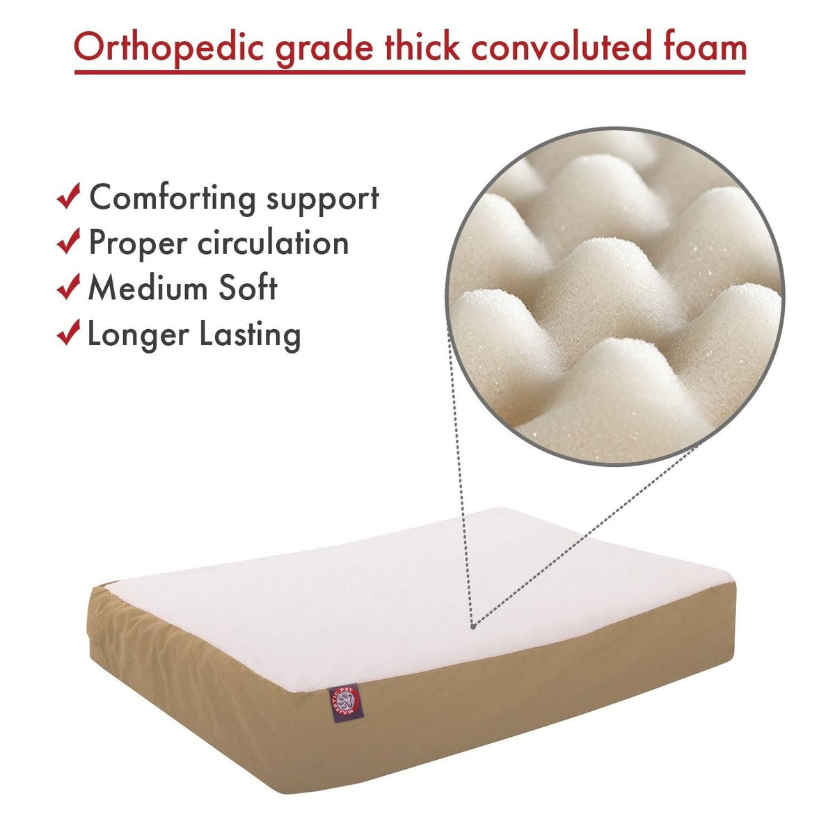 Orthopedic Double Pet Bed Red K23848