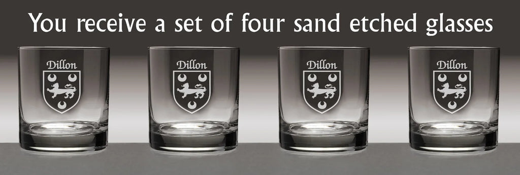 Set of 4 Etched Tumbler Glasses J13211