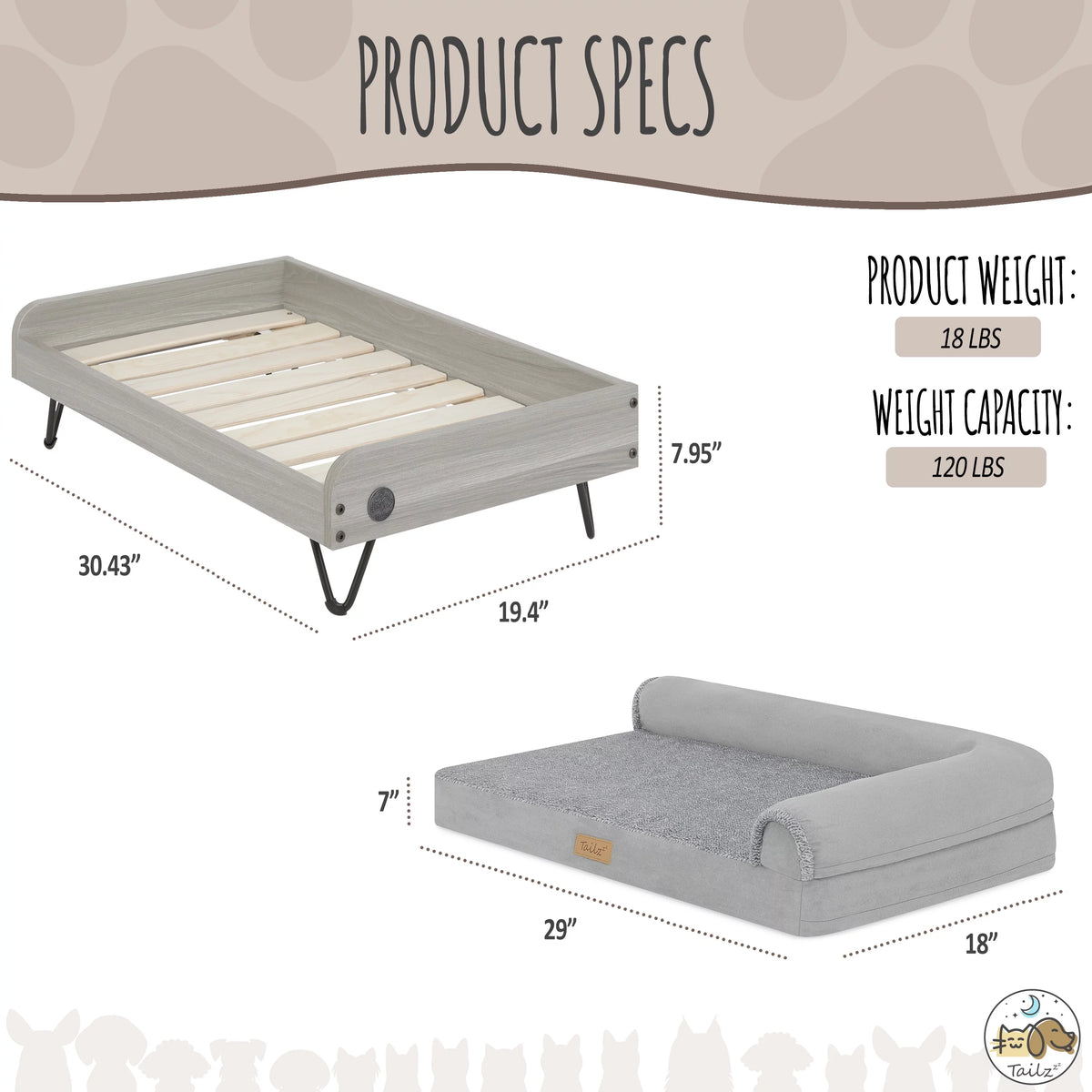 Wooden Pet Bed with Mattress B470888