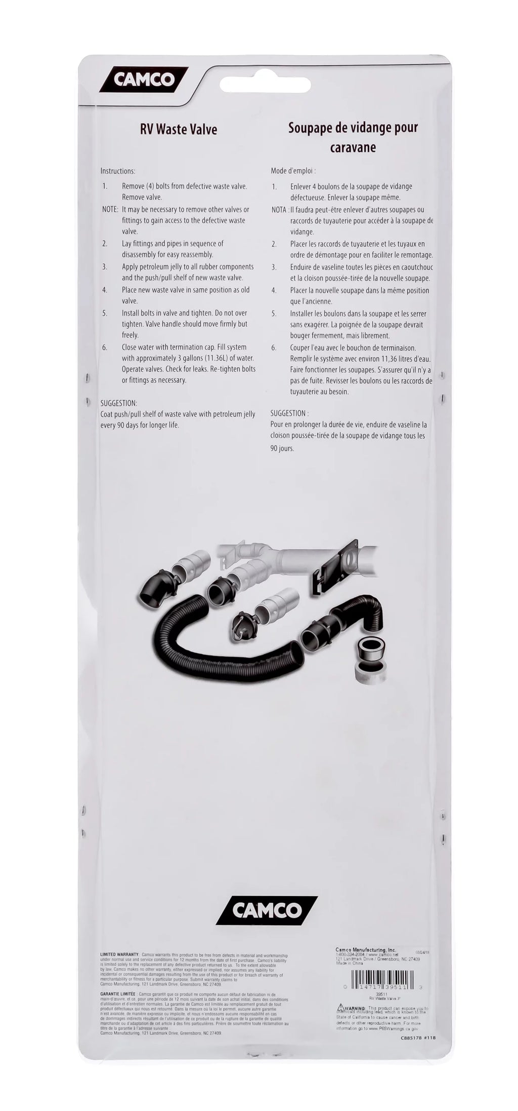 3" Waste Valve with Metal Handle B47250