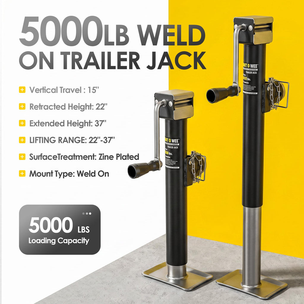 5000lbs Weld On Swivel Trailer Jack 15" Vertical Travel W815