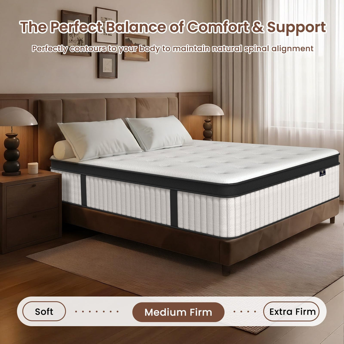 12 Inch Fiberglass Free Hybrid Mattress K66903