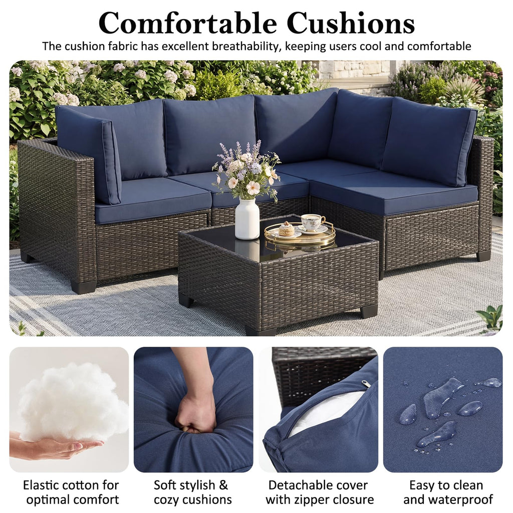 3 Piece Outdoor Wicker Patio Furniture Set R837835
