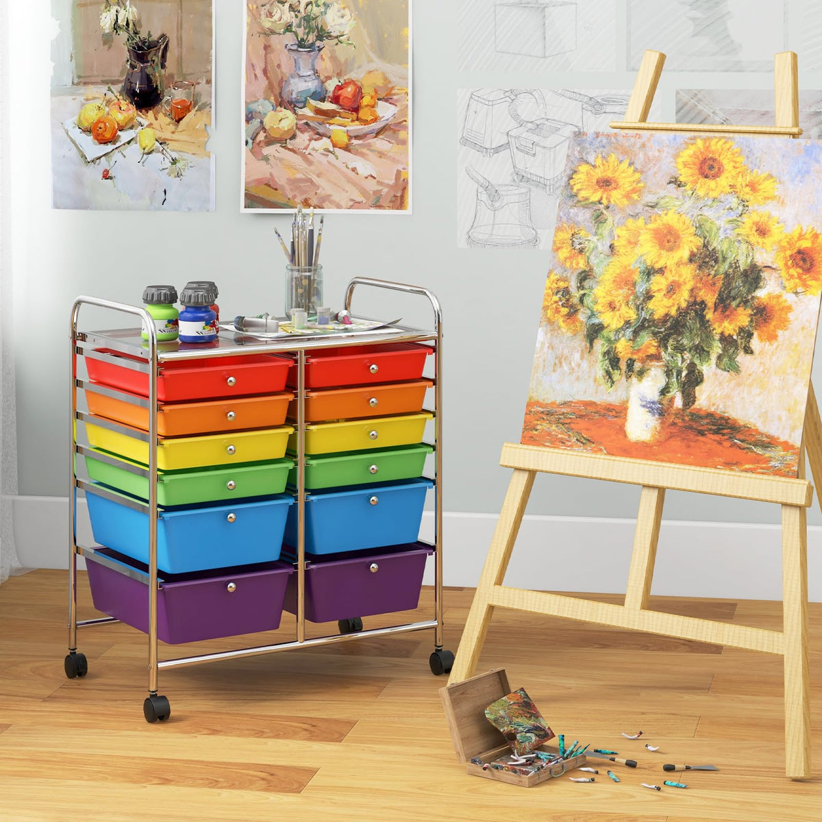 12 Drawer Rolling Storage Cart D93751