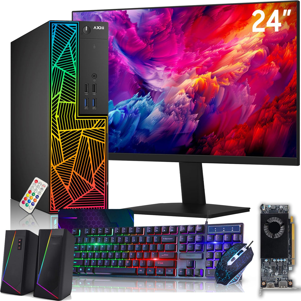 RGB Gaming Desktop PC with 24" FHD Monitor, 16GB DDR4 RAM, 512GB NVMe SSD X51767
