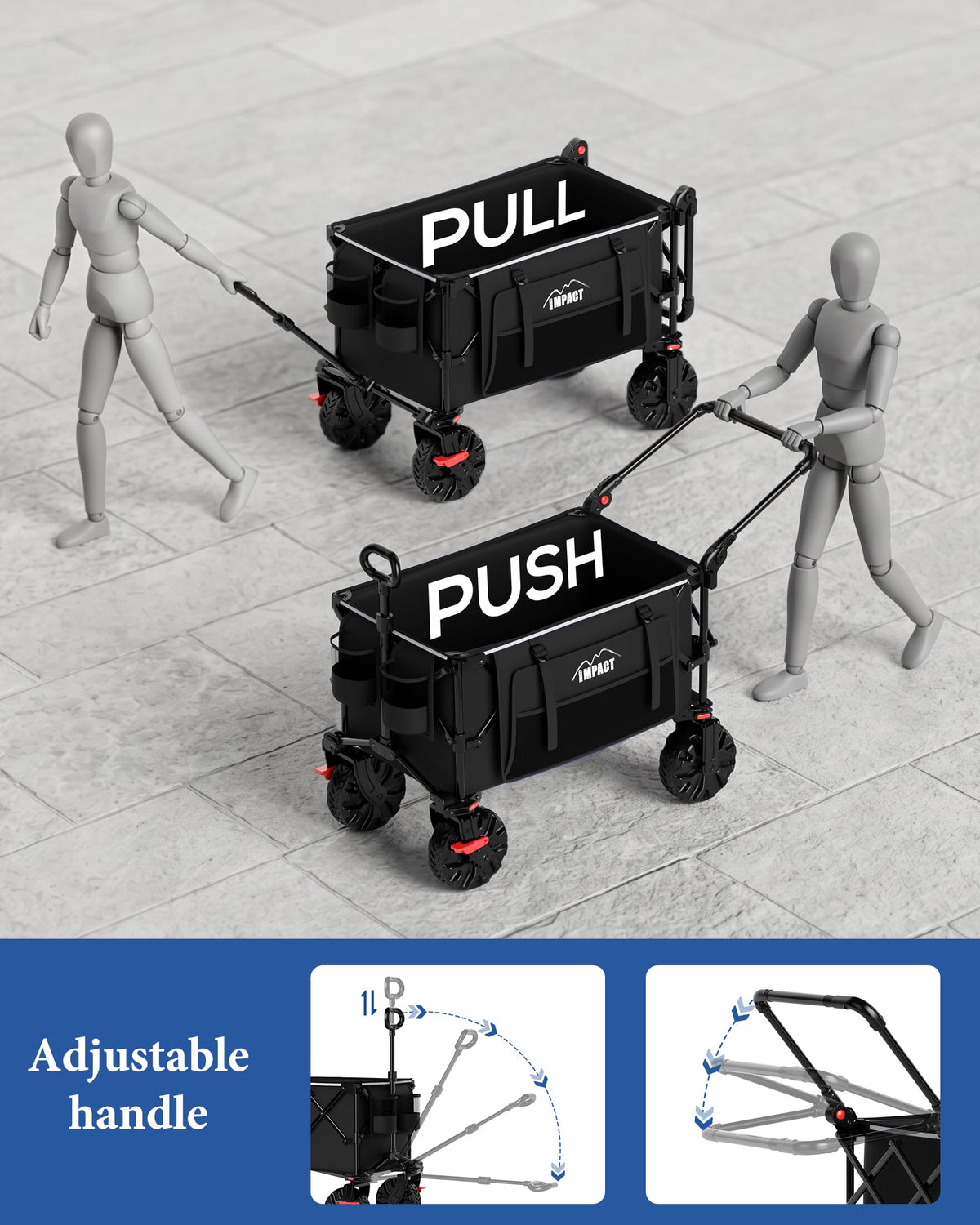 Foldable Push Wagon with Canopy I634