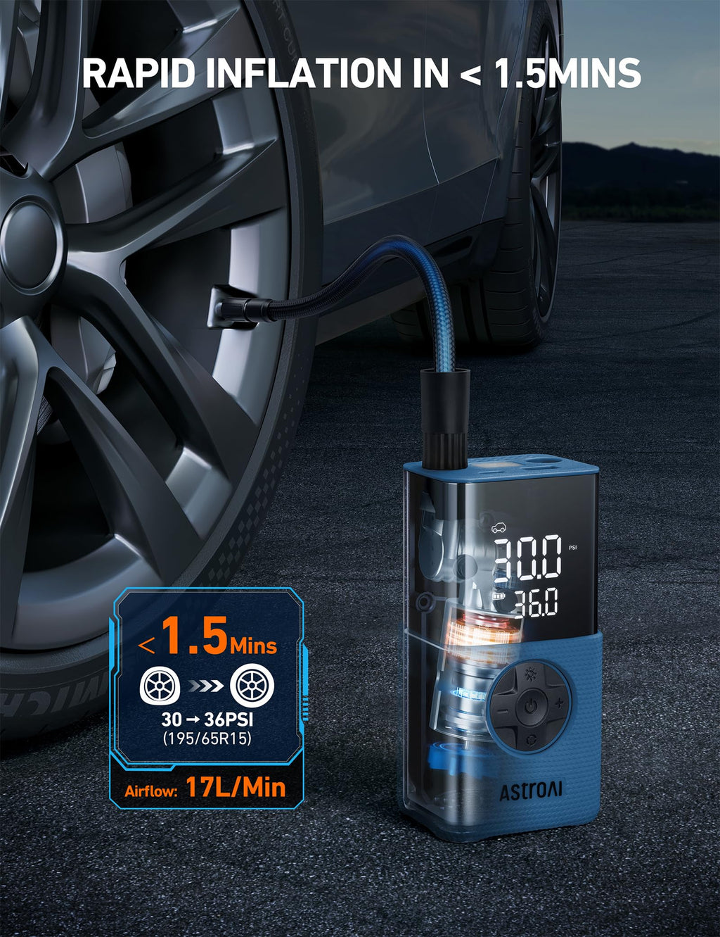 Portable Cordless Tire Inflator 150 PSI Air Compressor U942283