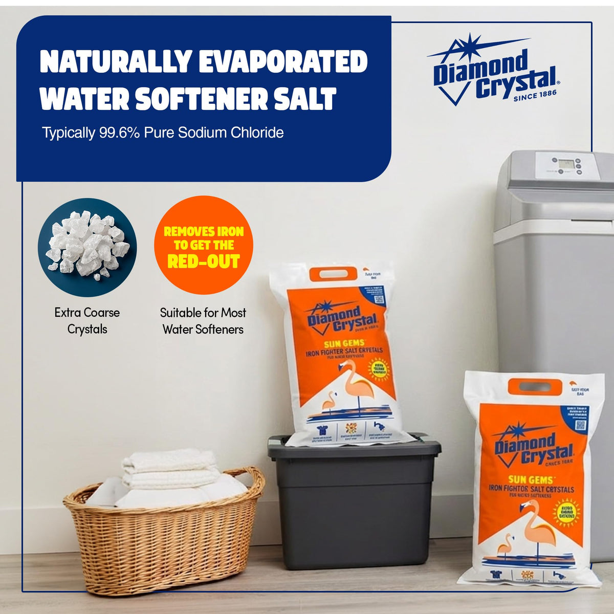 Water Softener Salt Crystals, 40 lbs M831