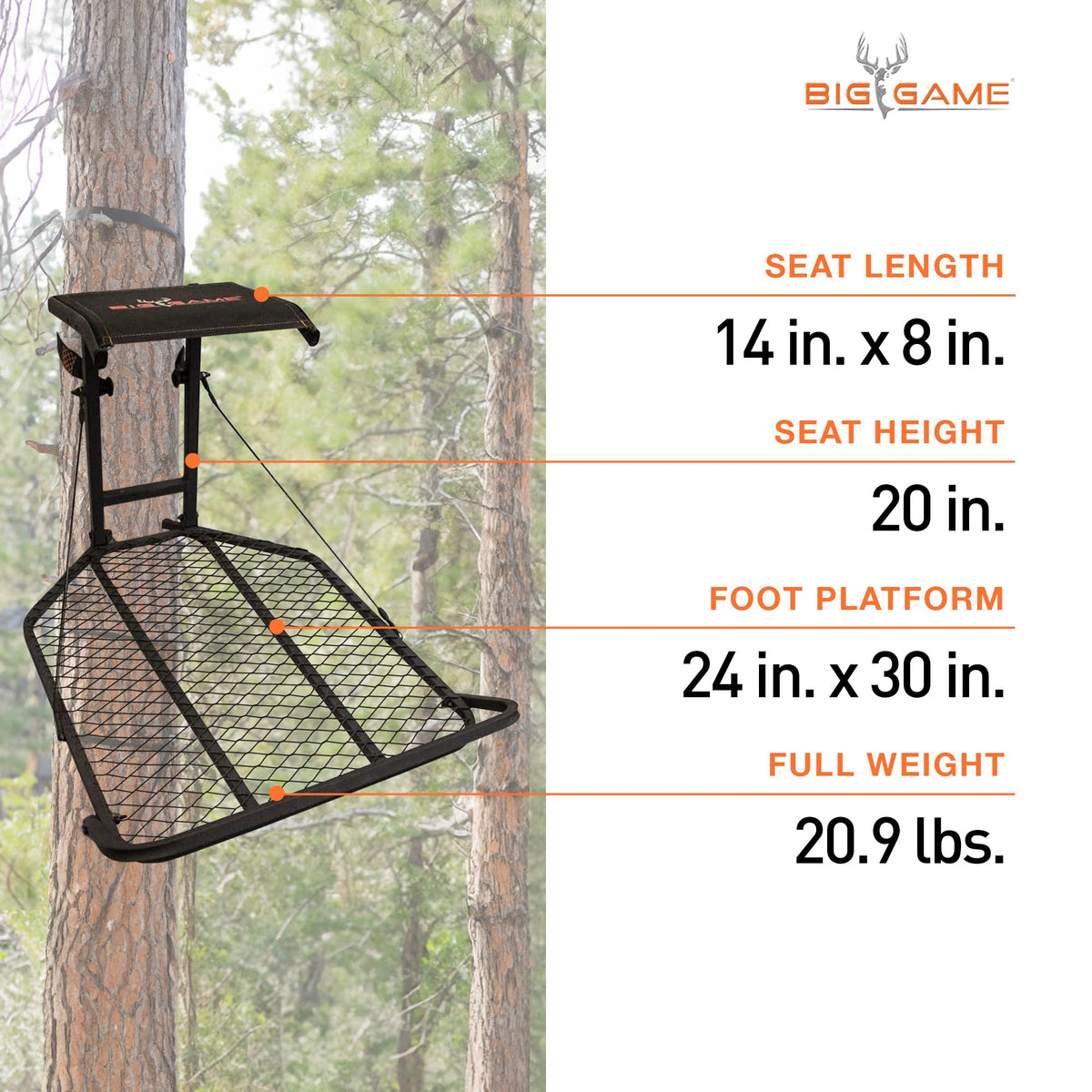 Steel Hang-On Treestand with Flip-Back Seat and Climbing Sticks G900118