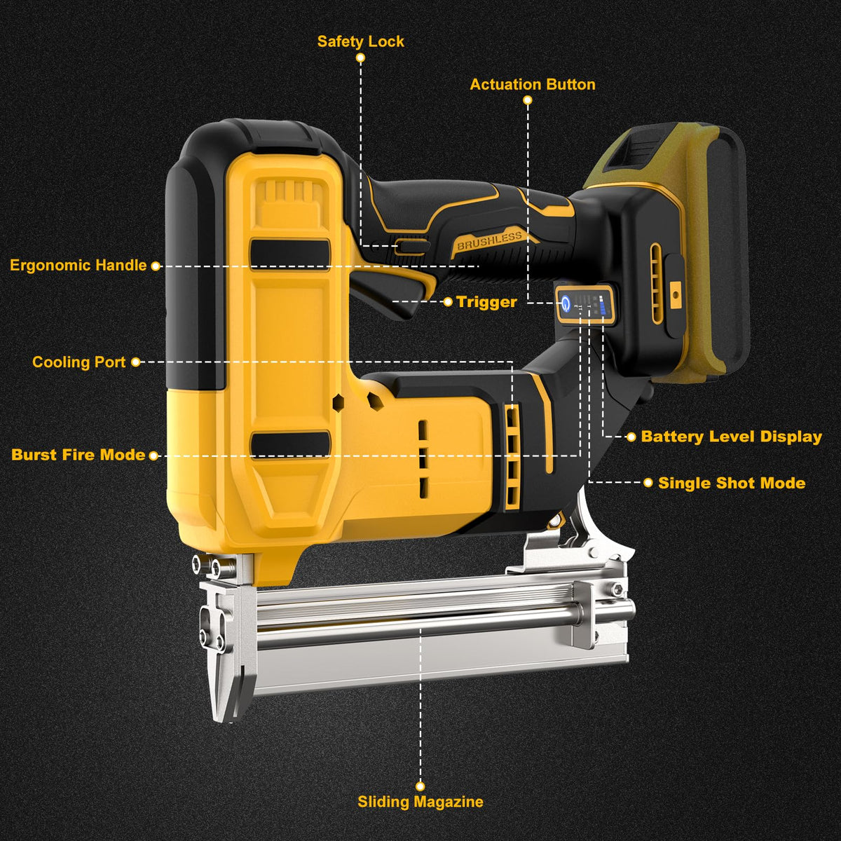 18 Gauge Cordless Brad Nailer with 1000 Nails Y99681
