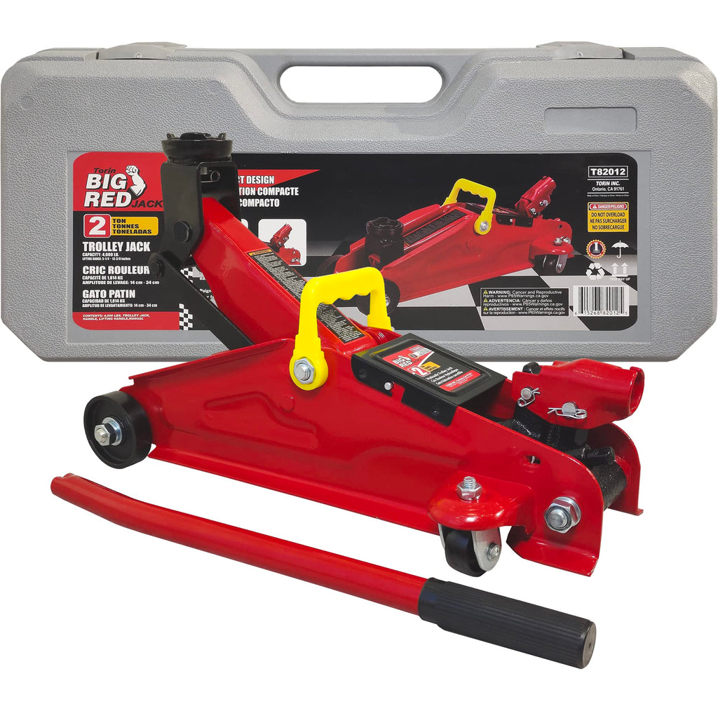 2 Ton Hydraulic Trolley Floor Jack with Carrying Case, Red M7166