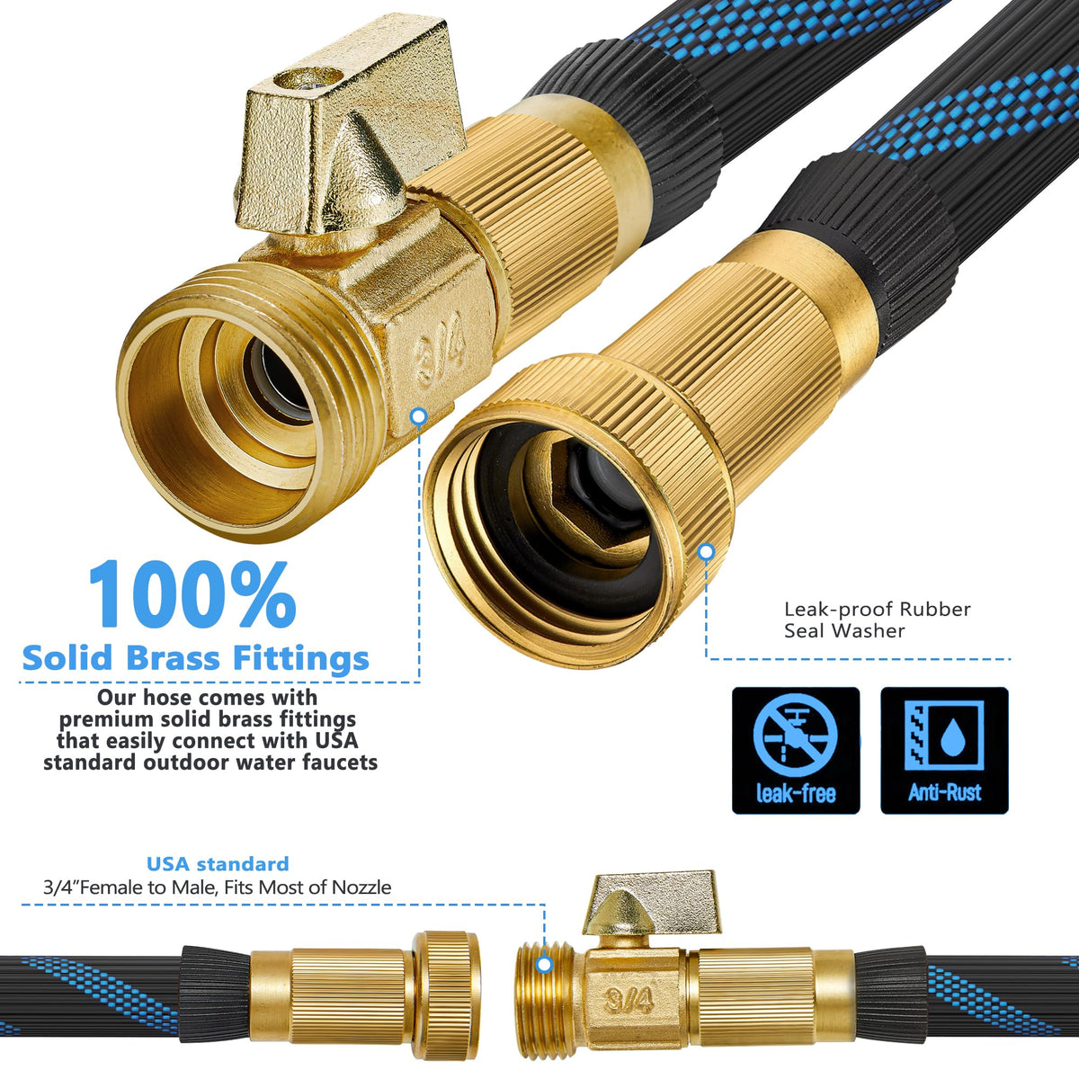 100FT Flexible Kink-Free Garden Hose I86732