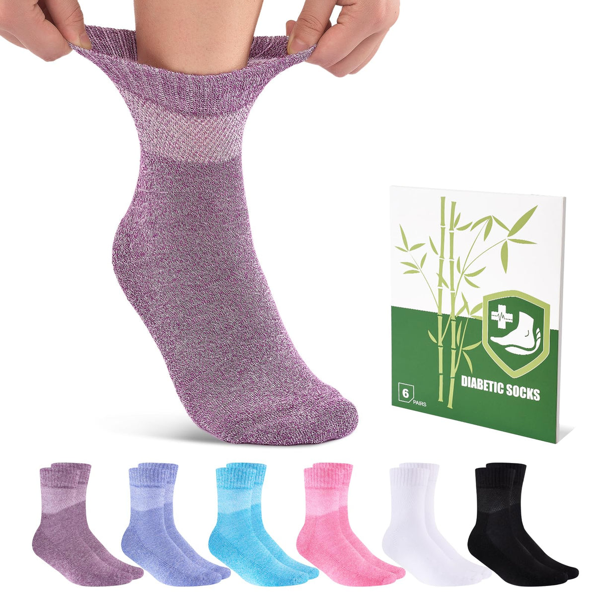 Bamboo Viscose Non Binding Wide Top Ankle Socks W670099
