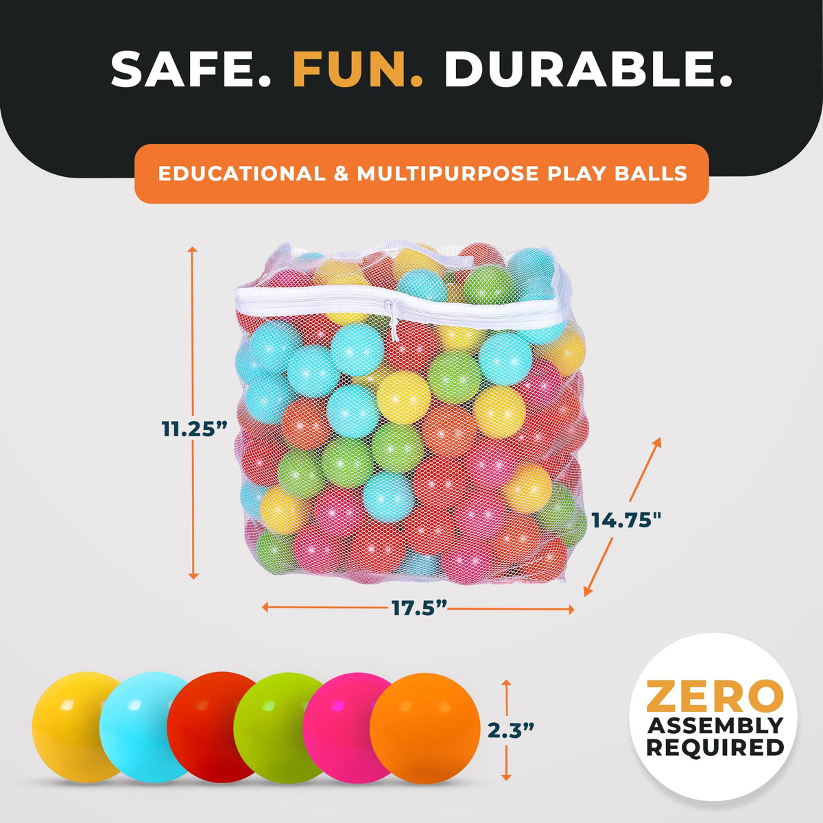Play Pit Balls Toy Set with Mesh Bag L629