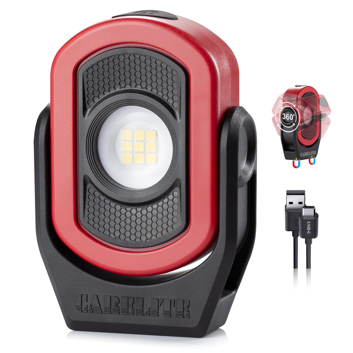 Magnetic Work Light 780 Lumen Rechargeable 3000mAh Red G447426