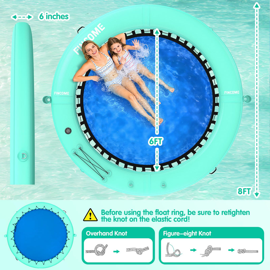 Inflatable Water Hammock Floating Dock with Water Ladder and Cup Holder S661368