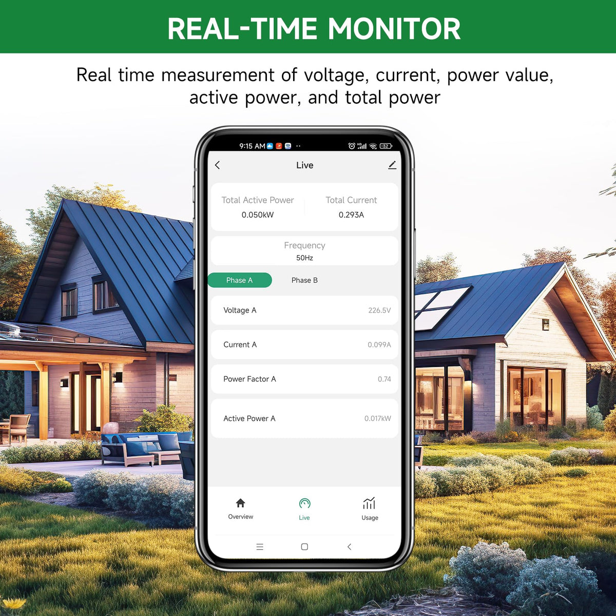 WiFi Energy Monitor with 2 * 80A Clamps K715