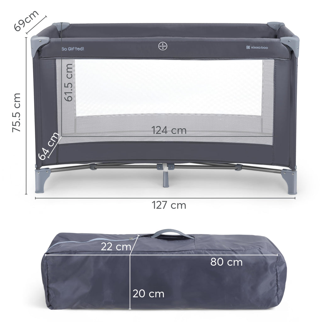 Foldable Lightweight Travel Cot with Carry Bag, Navy Blue Y36074