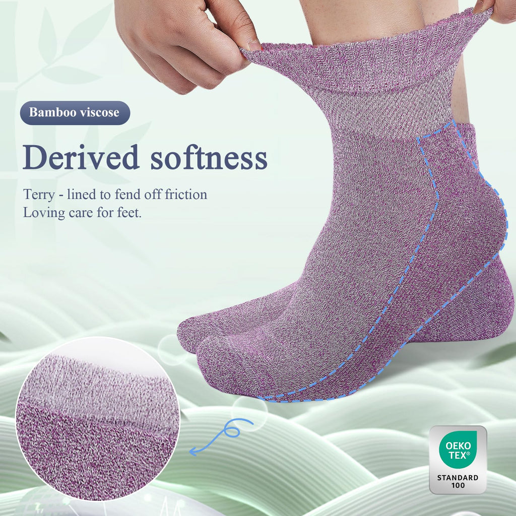 Bamboo Viscose Non Binding Wide Top Ankle Socks W670099