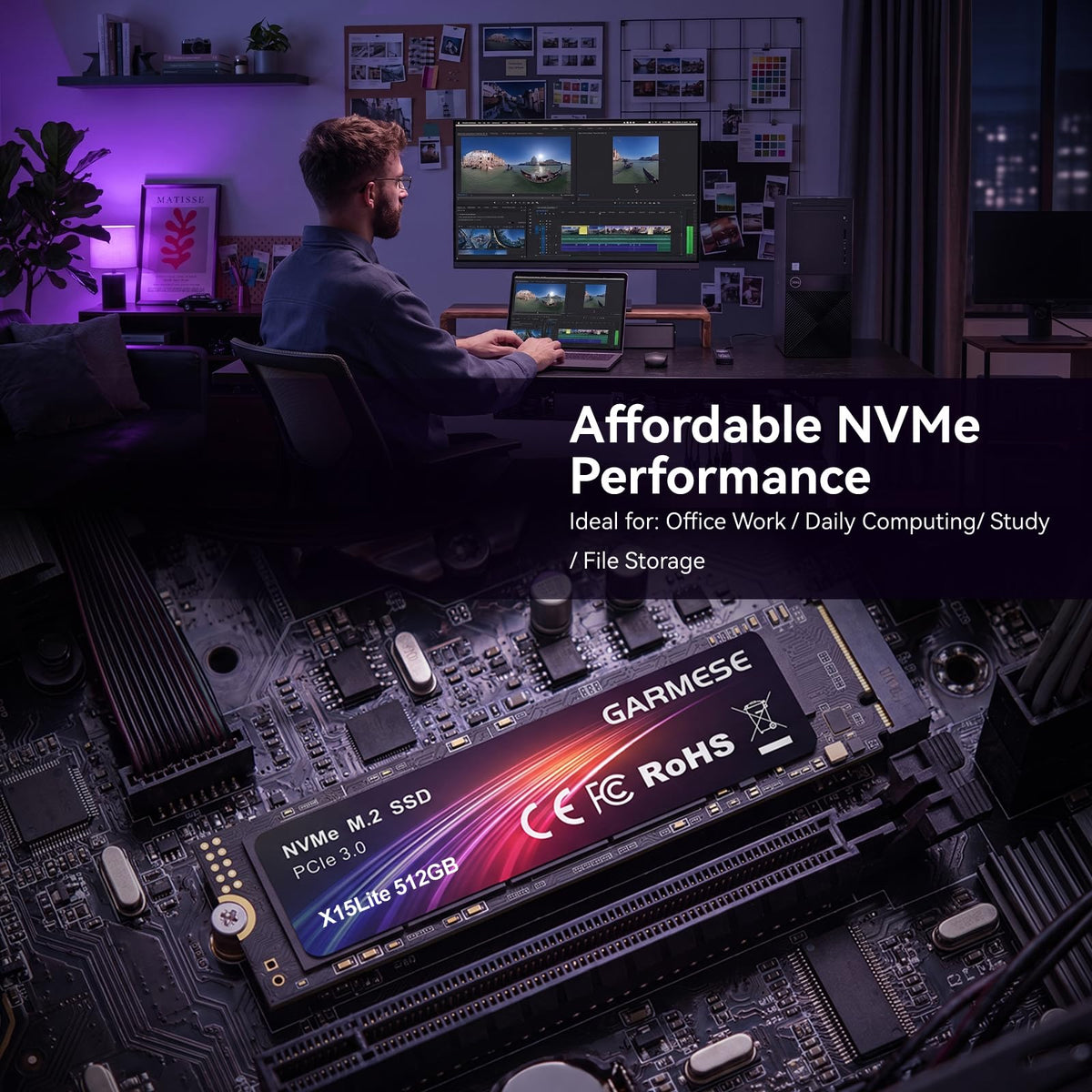 512GB PCIe Gen3x4 NVMe M.2 2280 SSD A38086