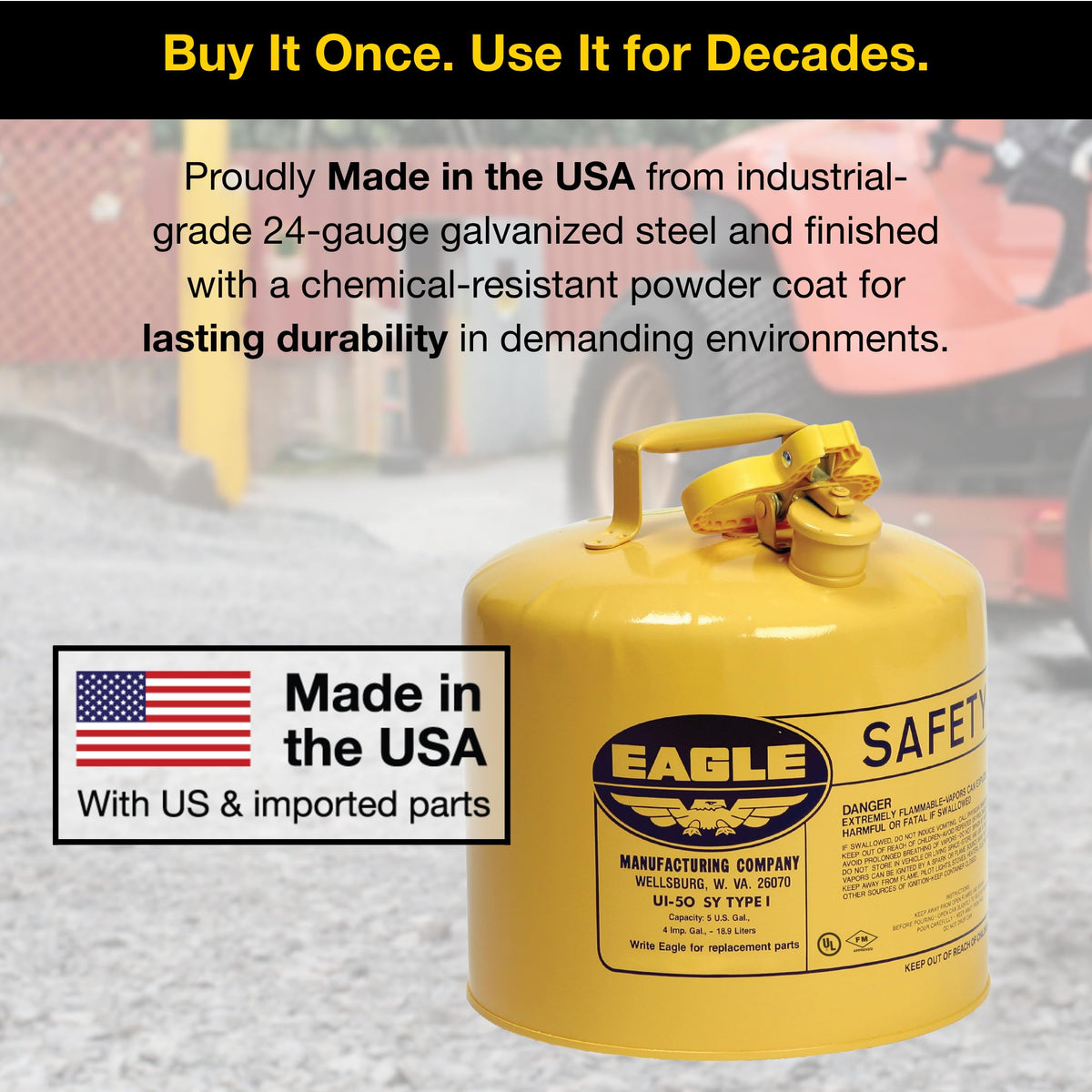 5 Gallon Yellow Safety Gas Can W79818