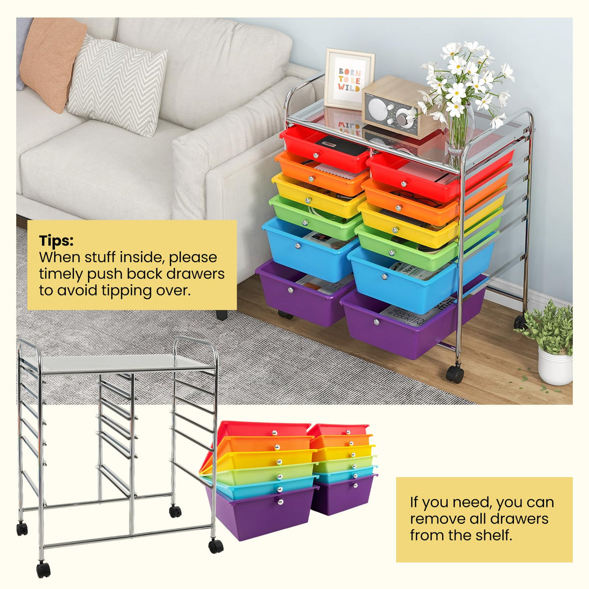 12 Drawer Rolling Storage Cart D93751