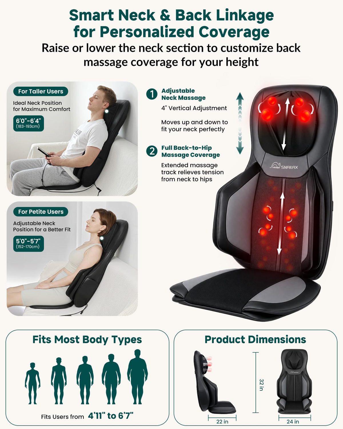 Neck and Back Massager with Heat X306