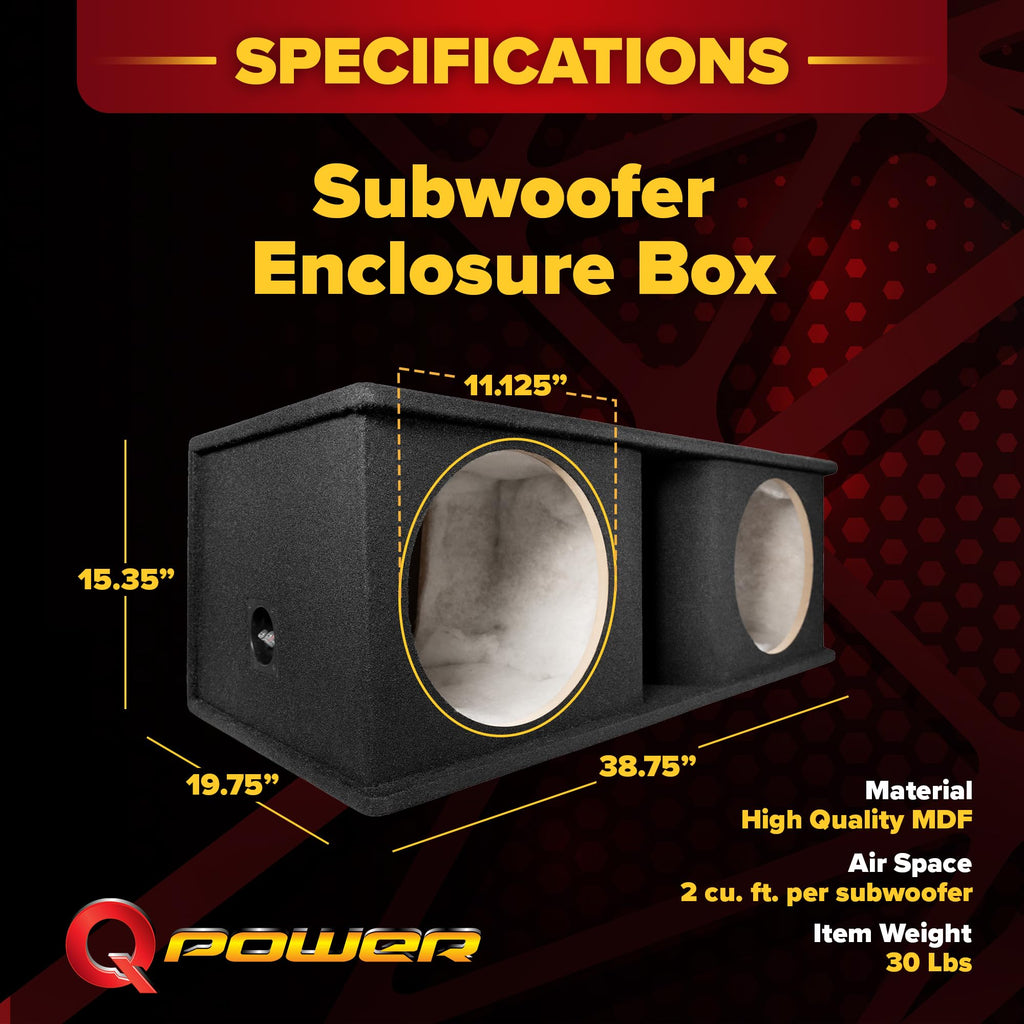 Dual 12" Horn-Ported Car Subwoofer Box V3896
