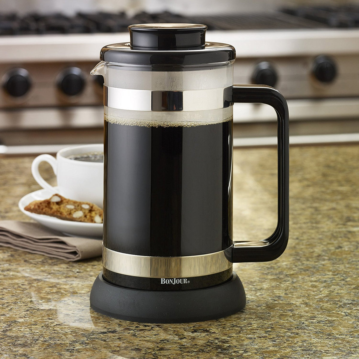 Borosilicate Glass French Press with Coaster & Scoop, 33.8-Ounce Q525