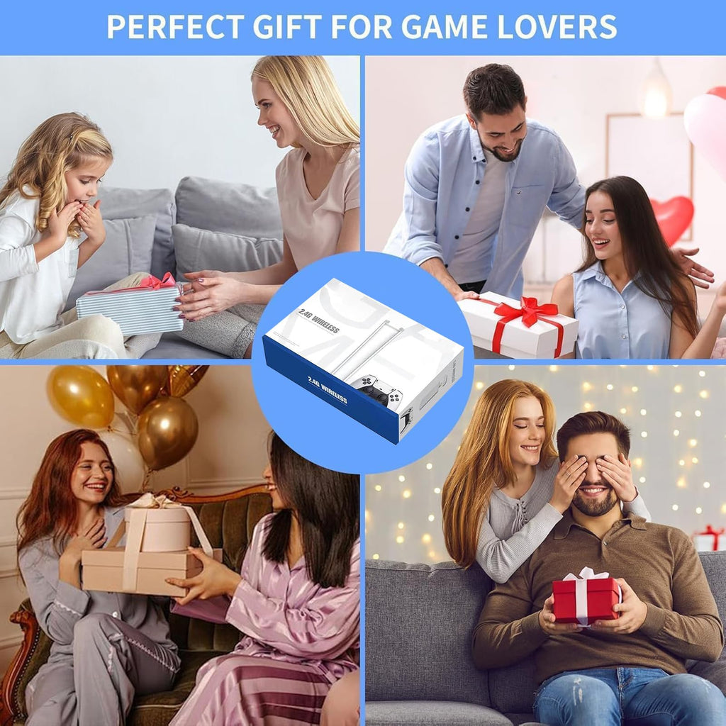 Wireless Plug and Play Retro Game Console with 20000+ Games and Dual 2.4G Wireless Controller V180