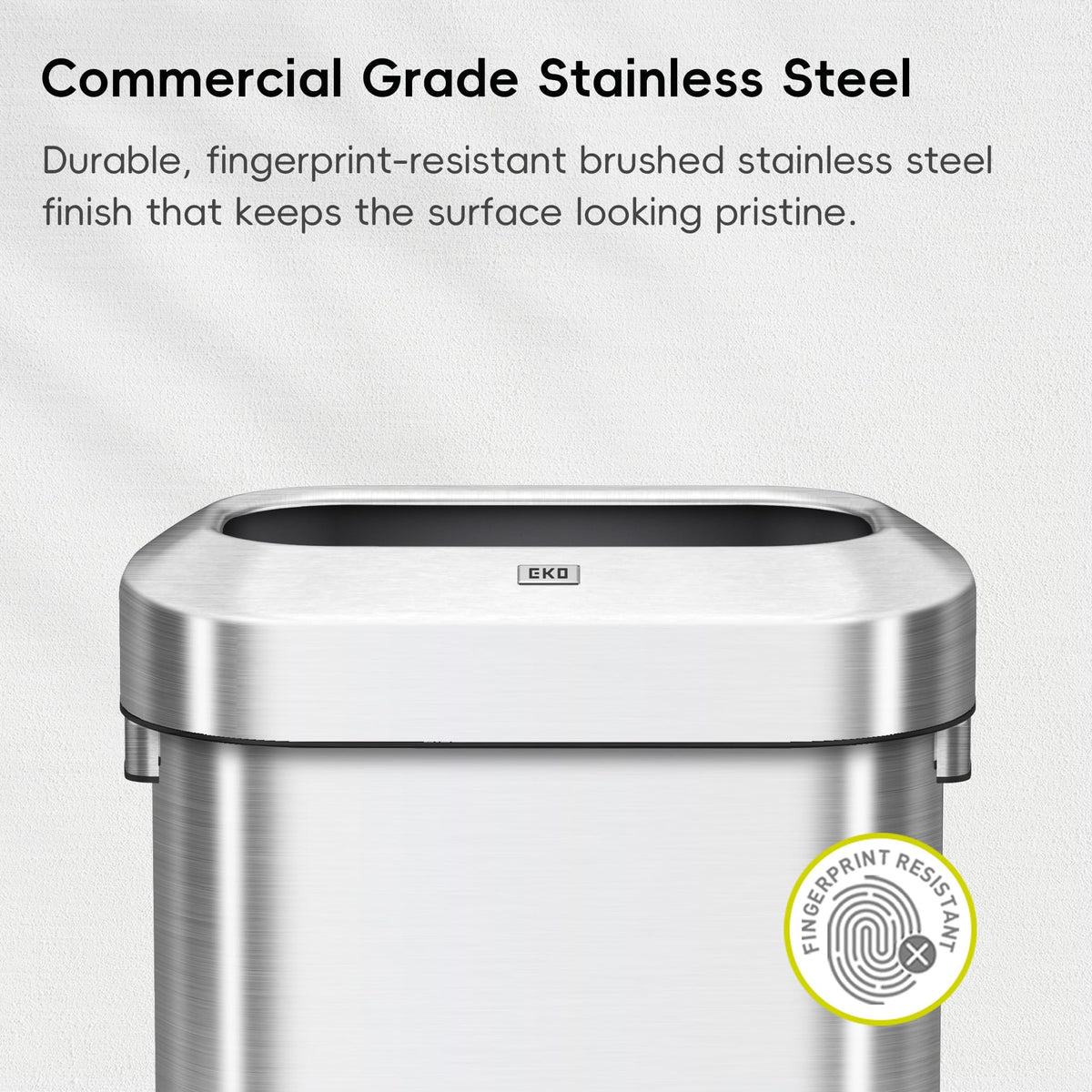 24 Gallon 90 Liter Open Top Stainless Steel Slim Trash Can F46173