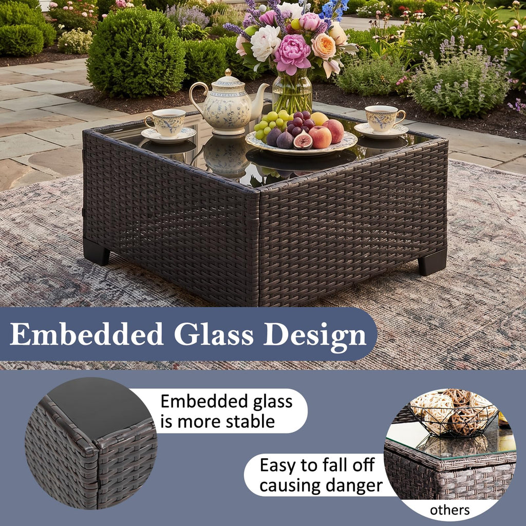 3 Piece Outdoor Wicker Patio Furniture Set R837835