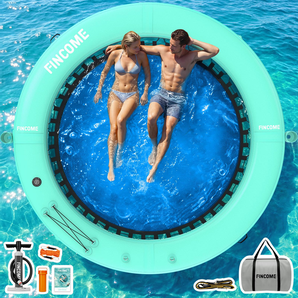Inflatable Water Hammock Floating Dock with Water Ladder and Cup Holder S661368