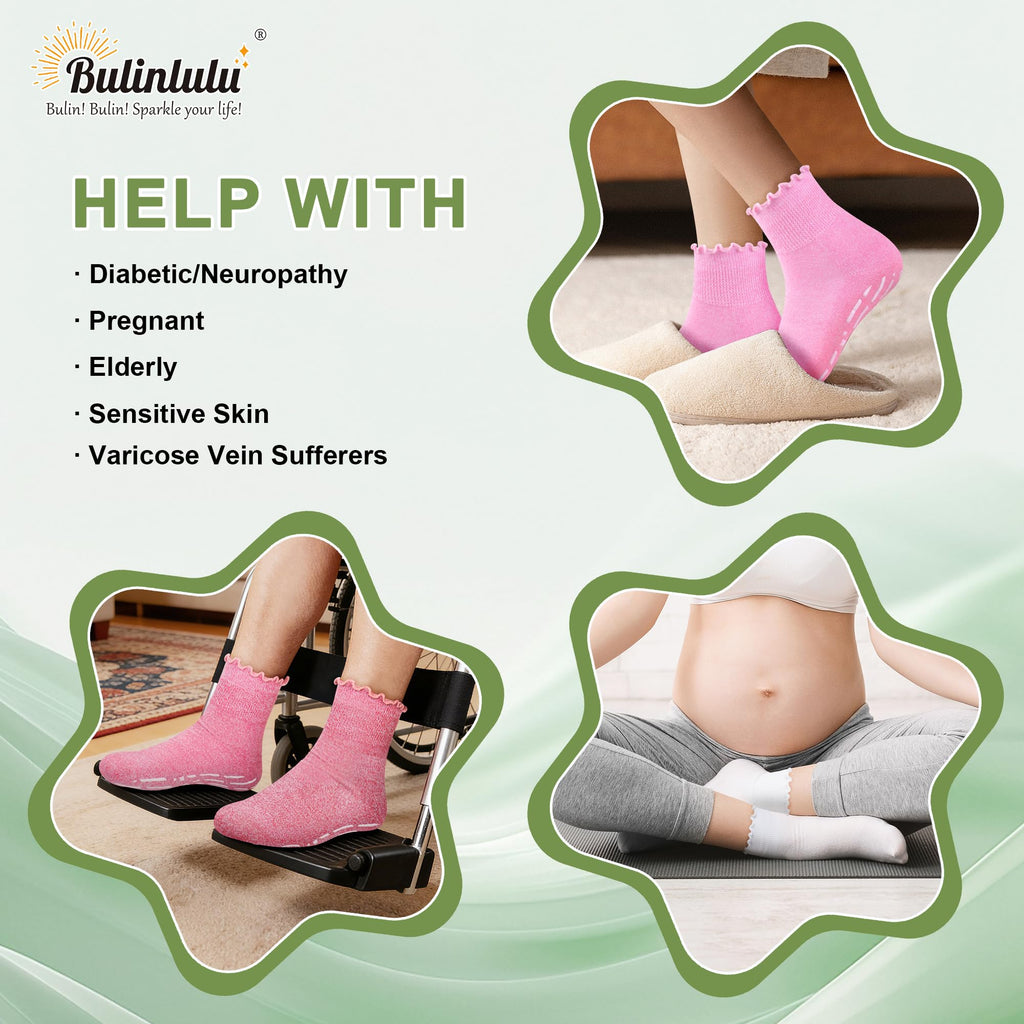 Non Slip Diabetic Socks for Women 6 Pairs Size 9-11 B782404