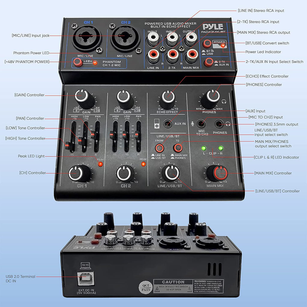 4 Channel Bluetooth Audio Mixer V292710