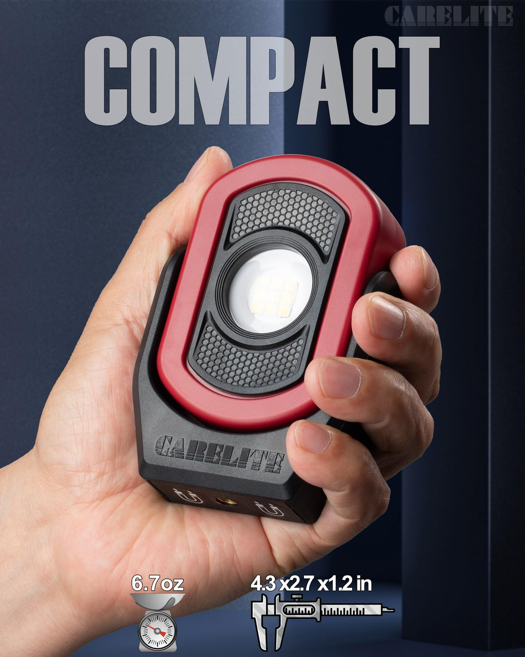 Magnetic Work Light 780 Lumen Rechargeable 3000mAh Red G447426