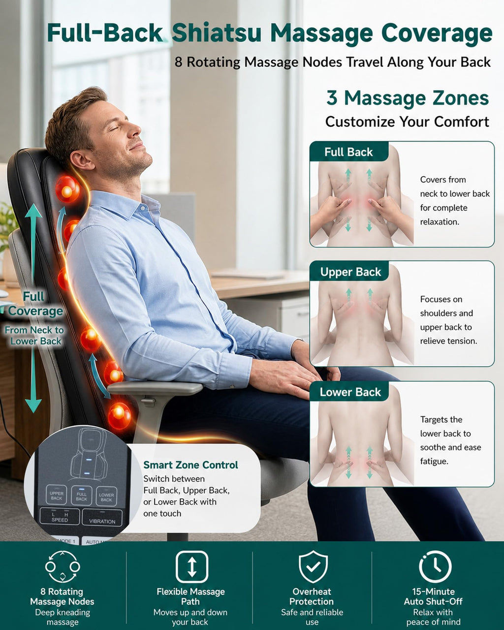 Neck and Back Massager with Heat X306