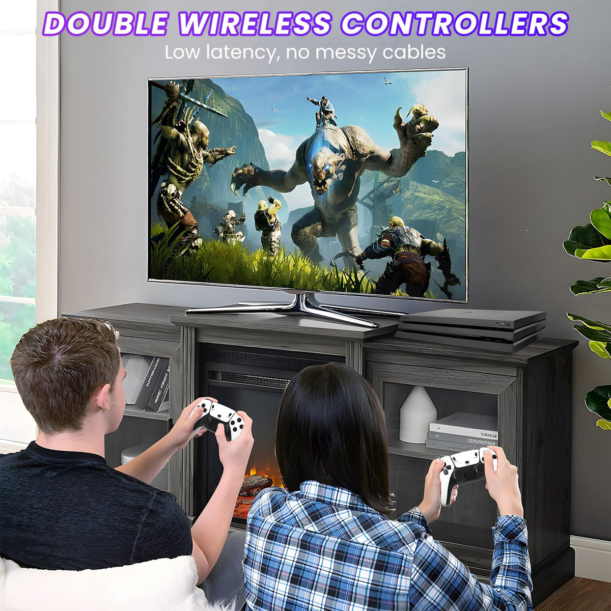 Wireless Plug and Play Retro Game Console with 20000+ Games and Dual 2.4G Wireless Controller V180