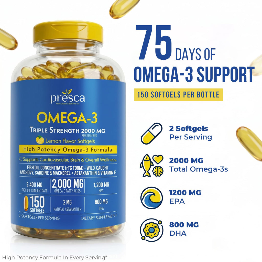 Omega 3 Fish Oil 2400mg 150 Softgels X242599