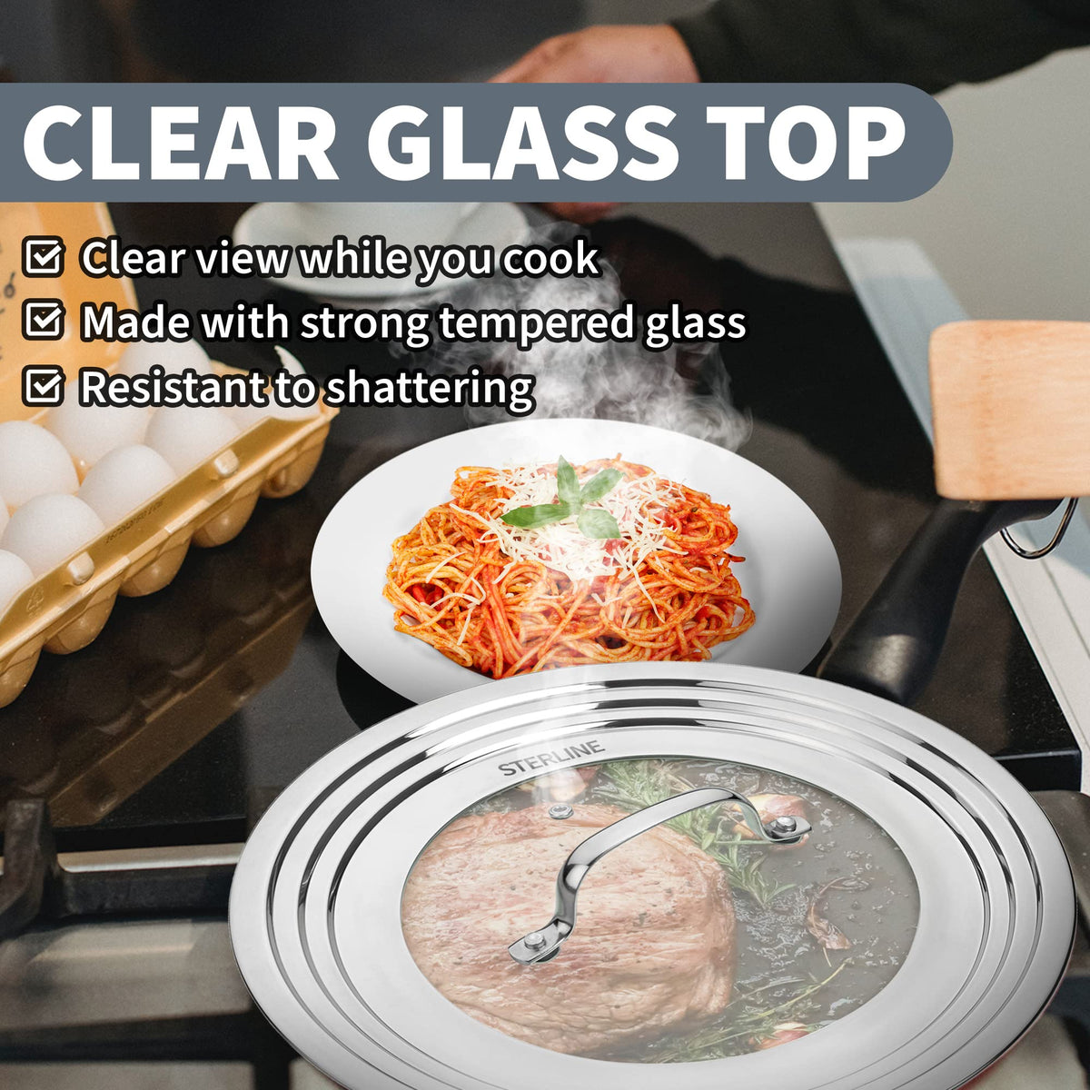 Tempered Glass Universal Lid with Steam Vent R871840