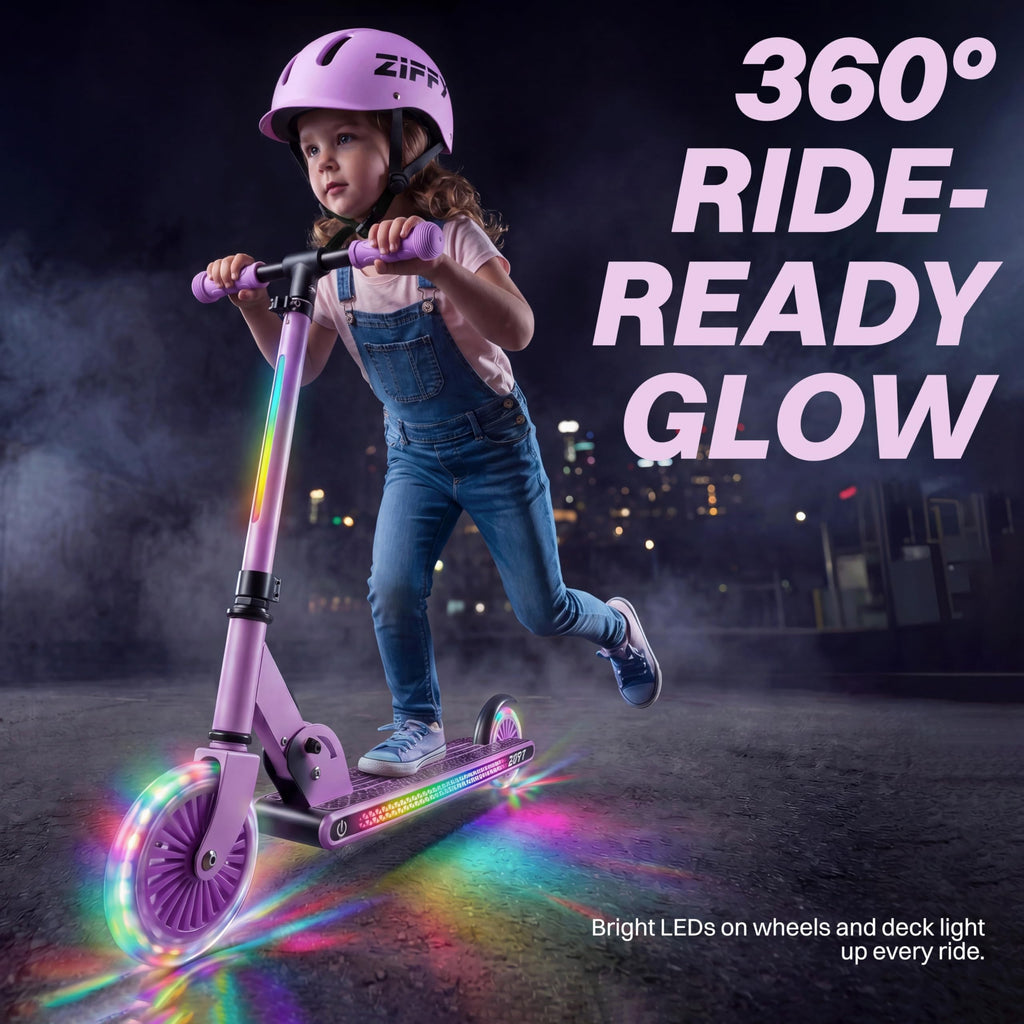Light Up 2 Wheel Foldable Kids Kick Scooter with Adjustable Height L10932