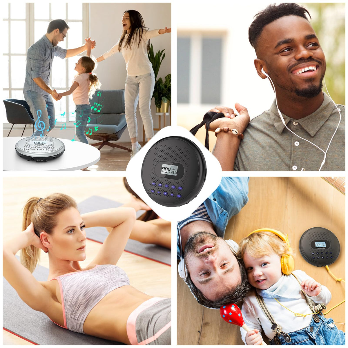 Portable CD Player with Dual Stereo Speakers E9823