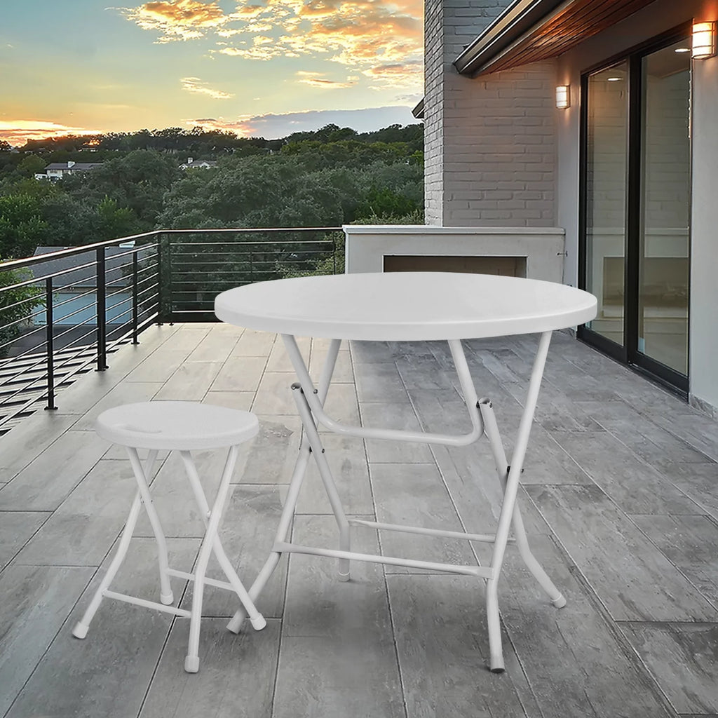 10 Pack 2.6Ft White Round Folding Table U958924